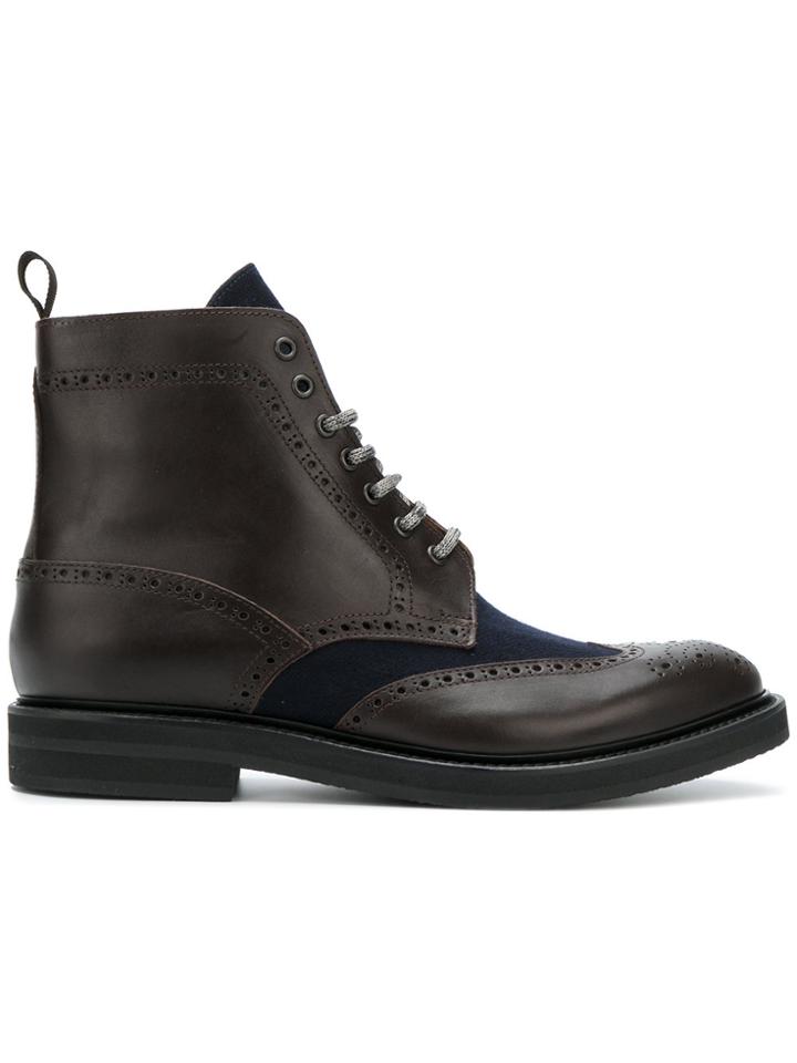 Eleventy Ankle Length Boots - Brown