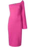 Solace London Fiorella One Shoulder Dress - Pink & Purple