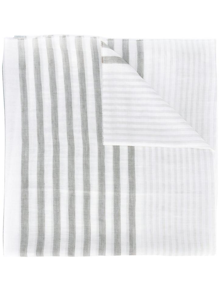 Les Copains Geometric Print Scarf, Women's, White, Cotton/linen/flax/cashmere/modal