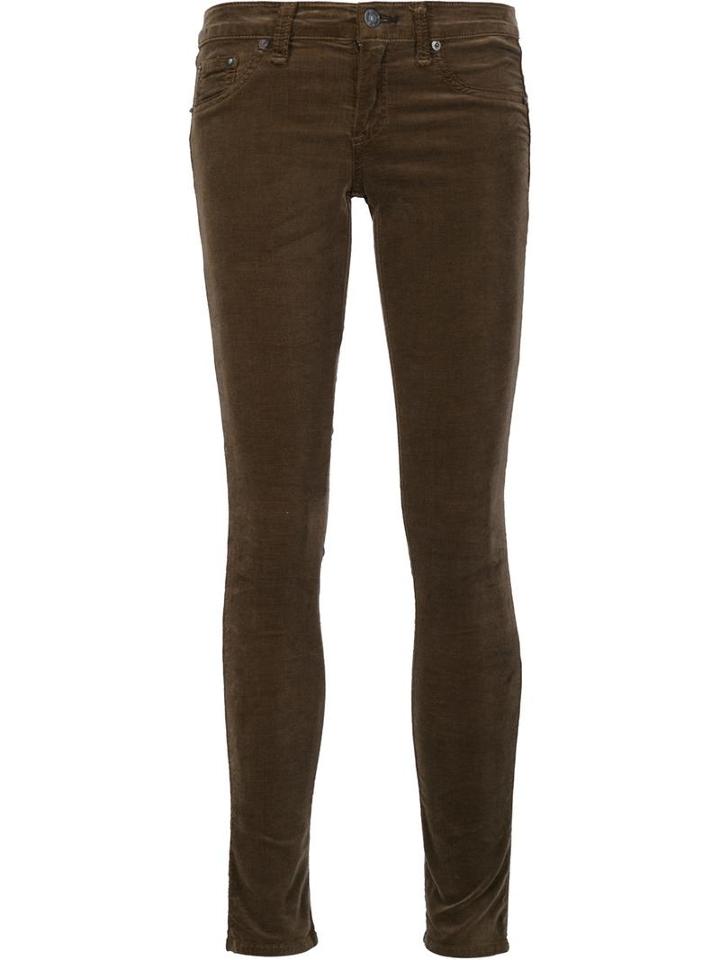 Rag & Bone /jean 'loden' Velvet Skinny Jeans, Women's, Size: 27, Green, Cotton/rayon/spandex/elastane