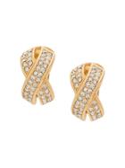 Christian Dior Vintage 1980s Crystal-embellished Earrings - Gold