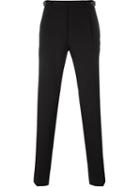 Valentino Straight-leg Trousers, Men's, Size: 50, Black, Cotton/calf Leather/wool