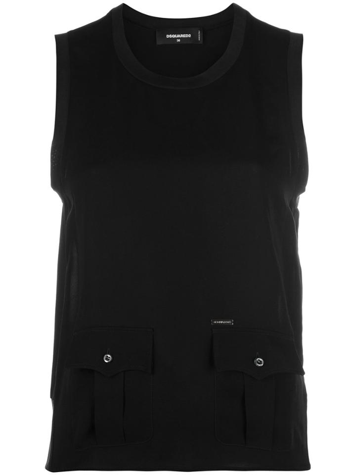 Dsquared2 Pocket Detail Tank Top - Black
