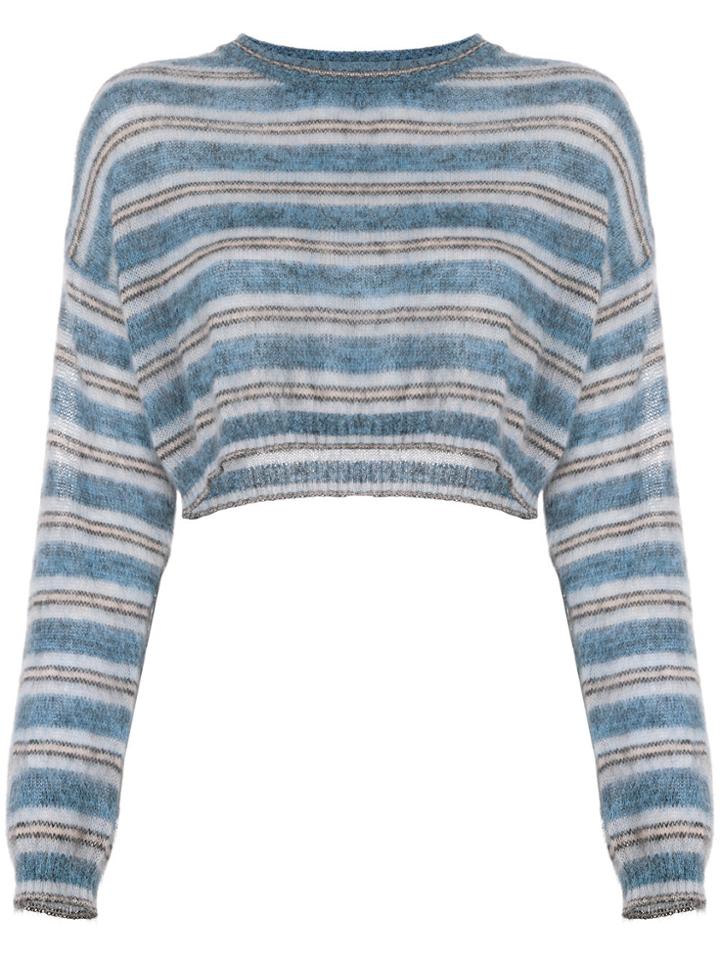 Alberta Ferretti Cropped Design Sweater - Blue