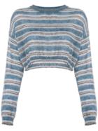 Alberta Ferretti Cropped Design Sweater - Blue