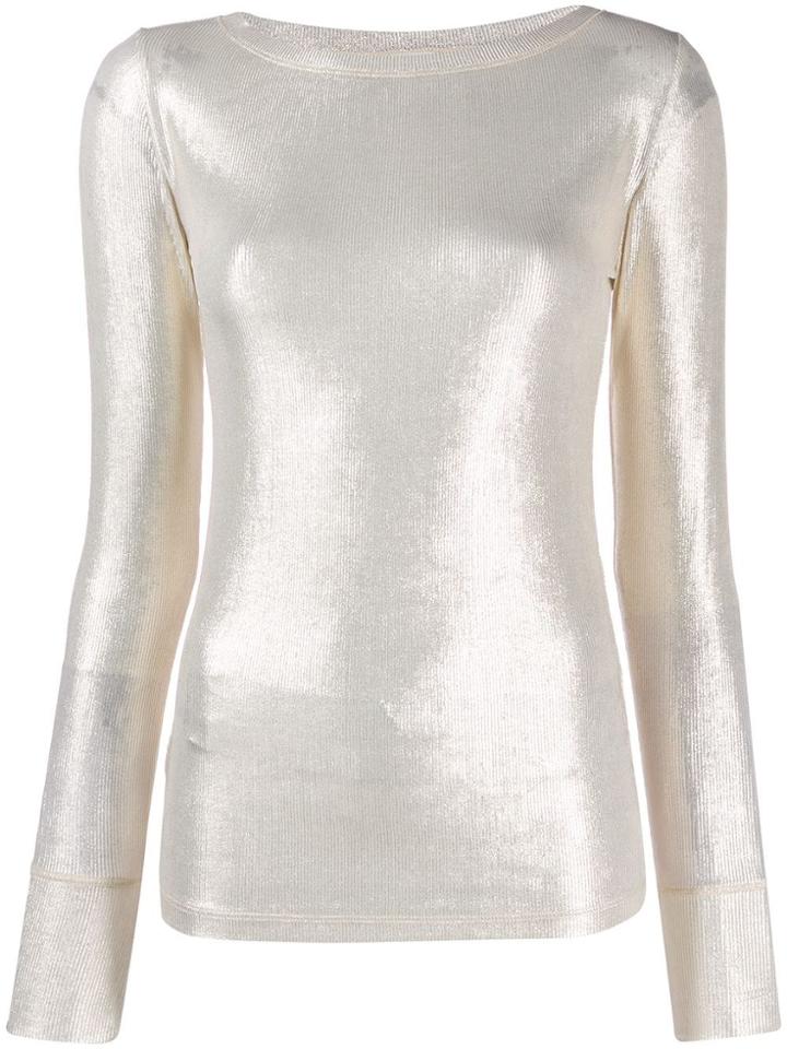 Pinko Crewneck Knitted Top - Gold