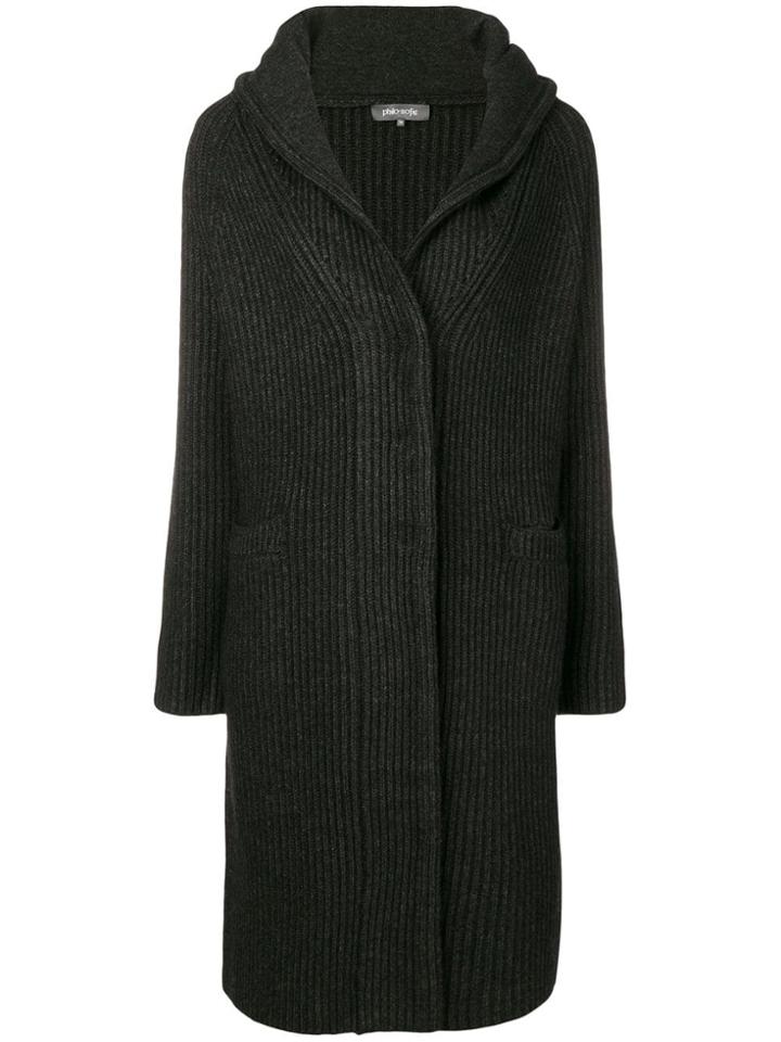 Philo-sofie Knitted Cardi-coat - Grey