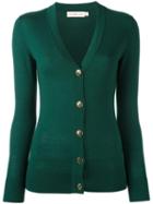 Tory Burch V-neck Cardigan, Women's, Size: Xs, Green, Merino