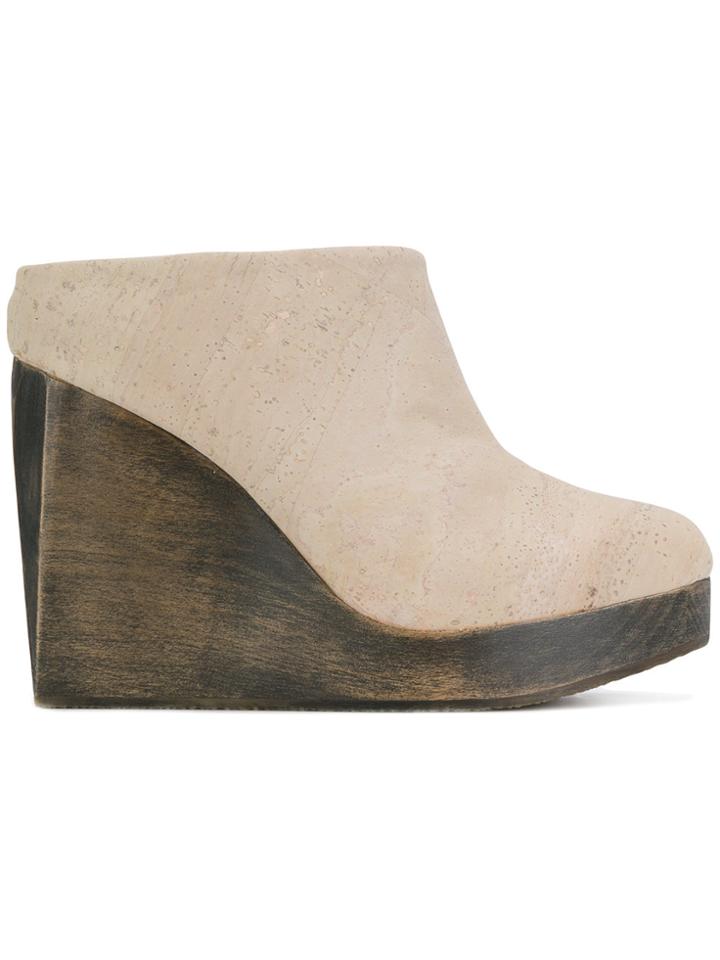 Sydney Brown Wedge Clogs - Nude & Neutrals