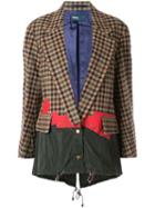 Kolor Boxy Check Print Blazer - Brown