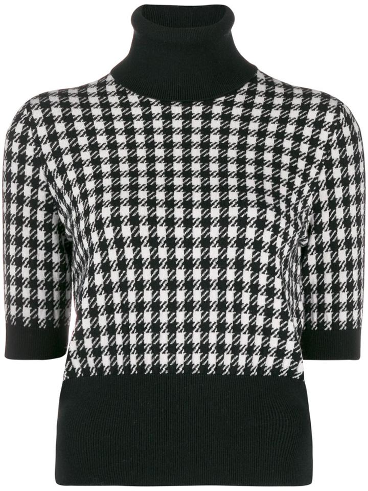 Dolce & Gabbana Cashmere Houndstooth Top - Black
