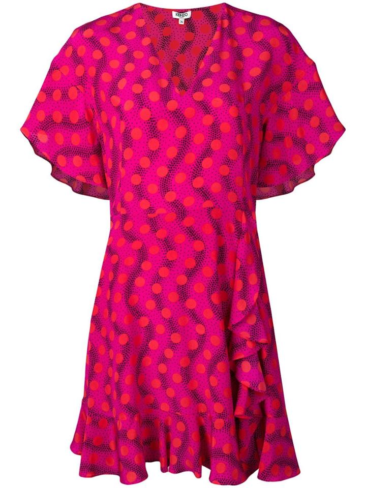 Kenzo Wave Polka Dress - Pink