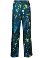 F.r.s For Restless Sleepers Floral Print Satin Trousers - Blue