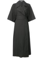 Barena Wrap Style Trench Dress - Black