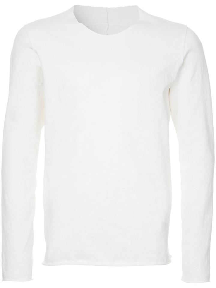 Kazuyuki Kumagai Long-sleeve T-shirt, Men's, Size: 2, White, Linen/flax/cotton/polyurethane