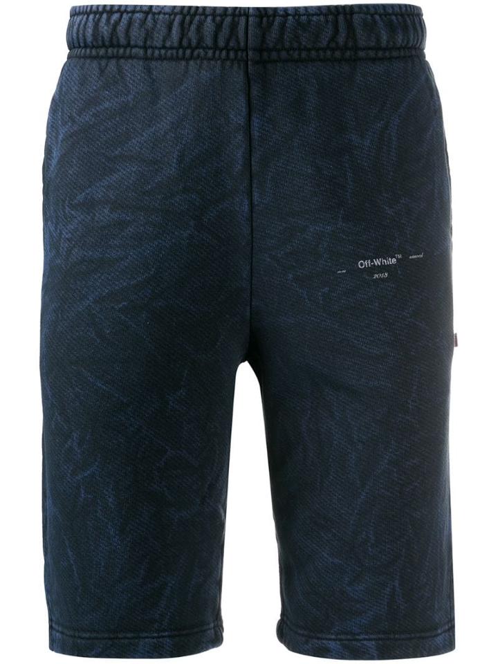 Off-white Printed Track Shorts - Blue