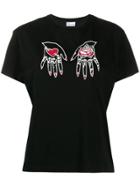 Red Valentino Love Life Hands Print T-shirt - Black