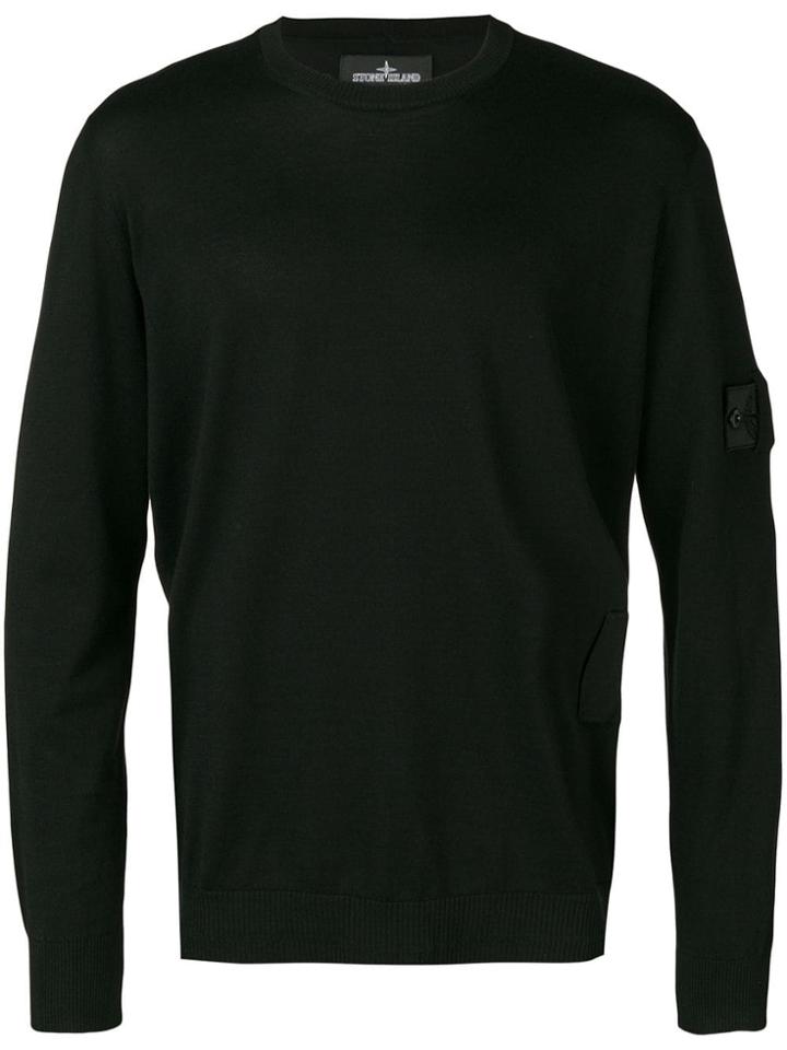 Stone Island Shadow Project Knit Logo Patch Sweater - Black