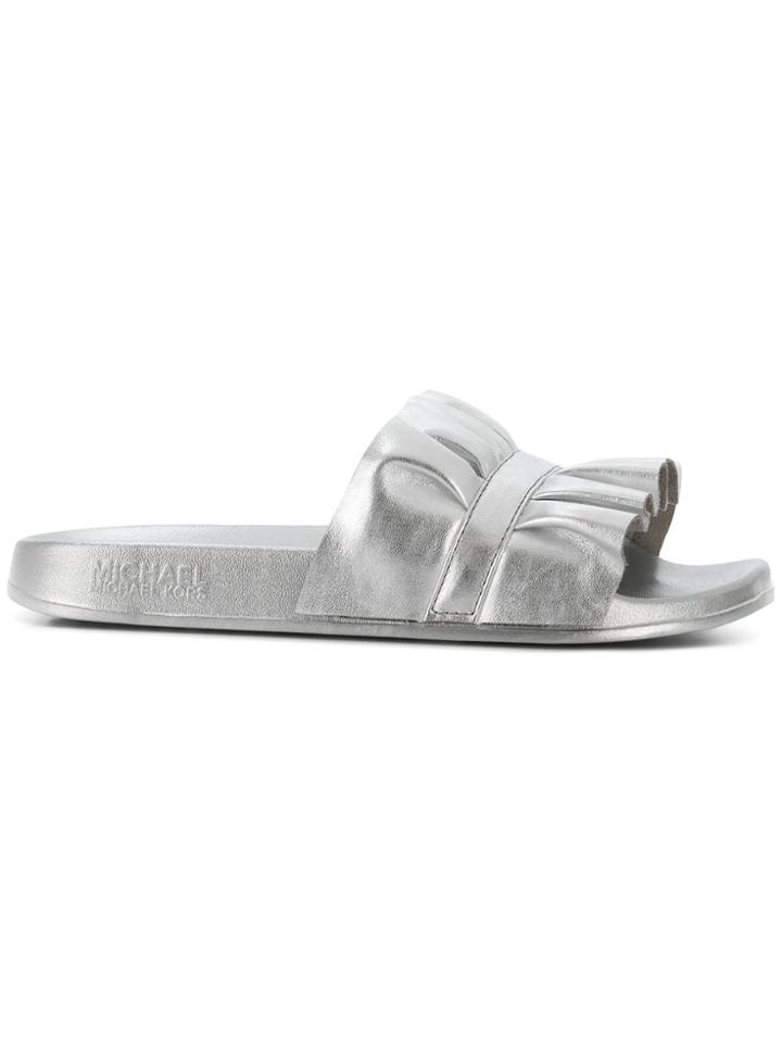 Michael Michael Kors Bella Sport Slider Sandals - Metallic