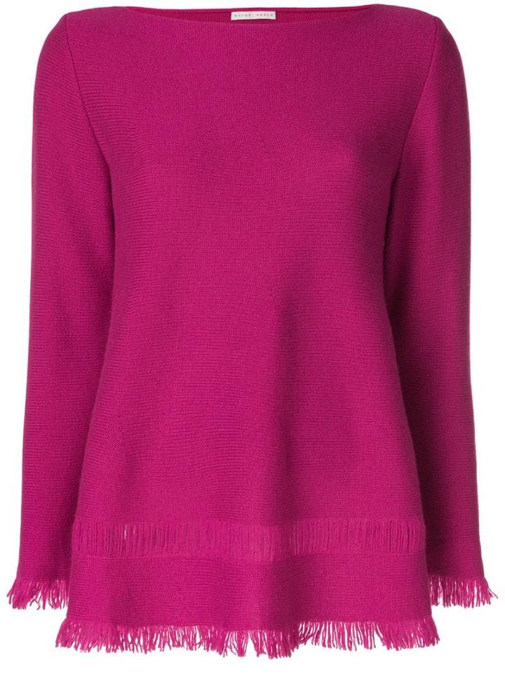 Borgo Asolo Cashmere Fringed Hem Sweater - Pink