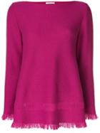 Borgo Asolo Cashmere Fringed Hem Sweater - Pink