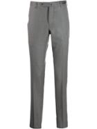 Pt01 High-waisted Herringbone Trousers - Grey