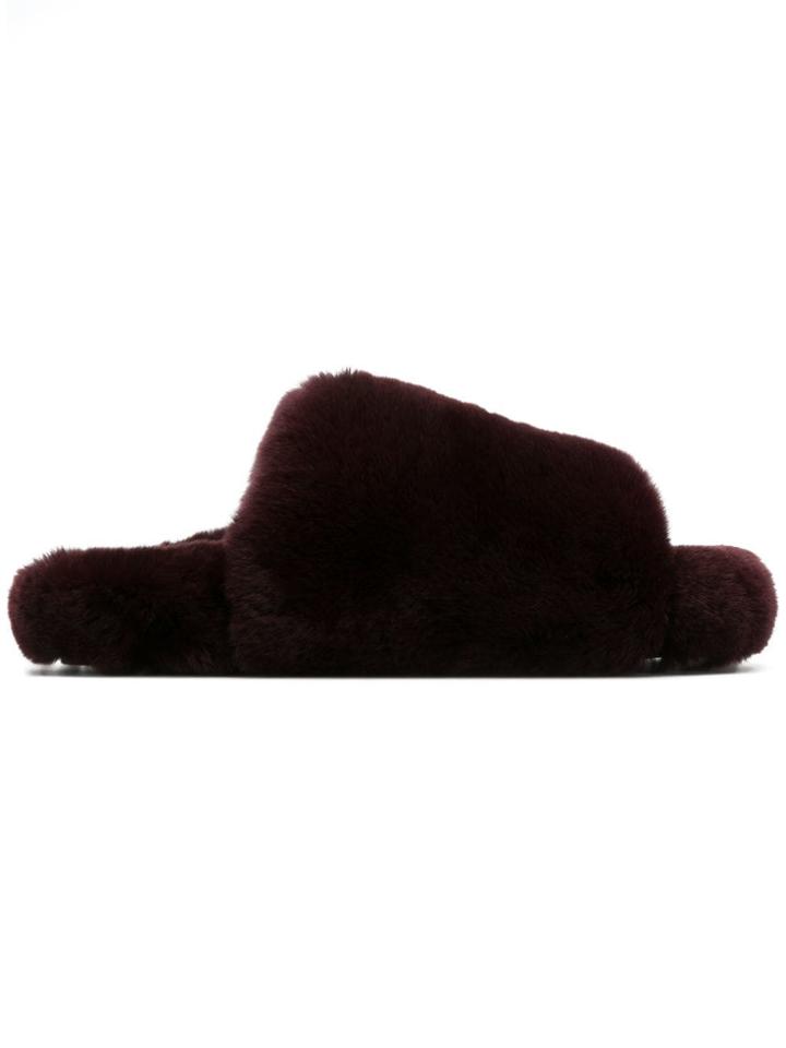 Peter Non Fur Flat Sandals - Pink & Purple