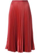 Vanessa Bruno Pleated Mid Skirt, Women's, Size: 36, Red, Polyester