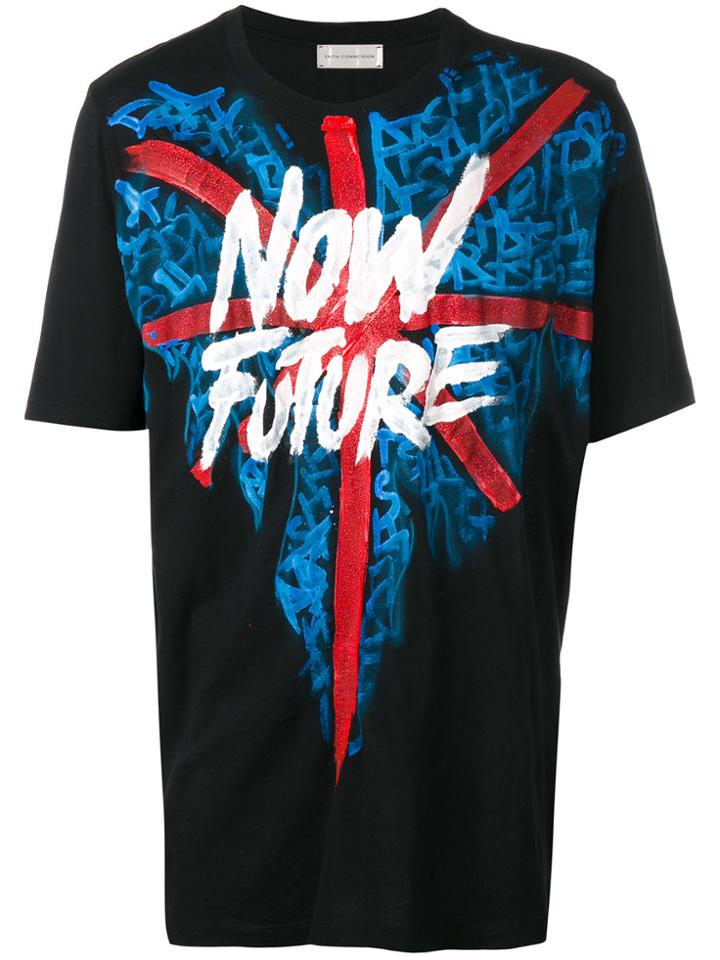 Faith Connexion Hand-painted Now Future T-shirt - Black