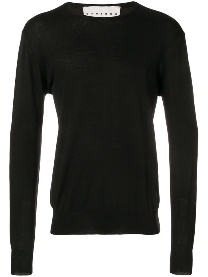 Obvious Basic Crew Neck Jumper - Black