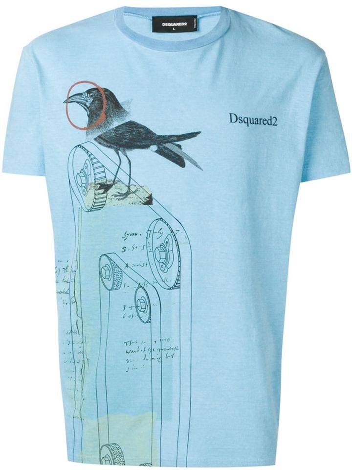 Dsquared2 Bird Print T-shirt - Blue