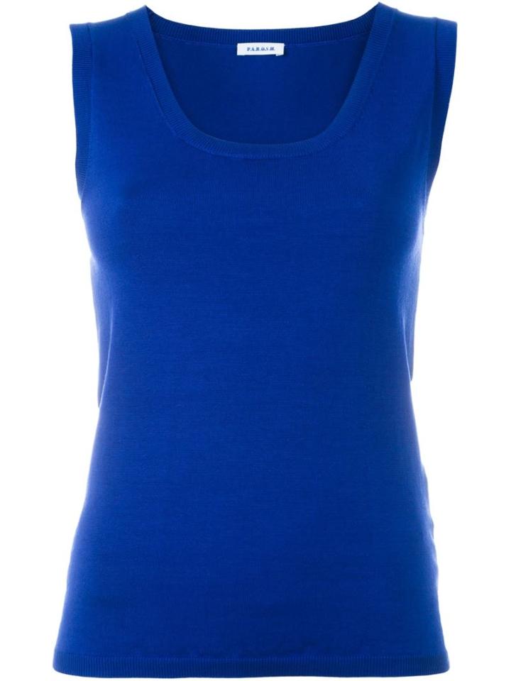 P.a.r.o.s.h. Knit Tank Top, Women's, Blue, Silk/spandex/elastane