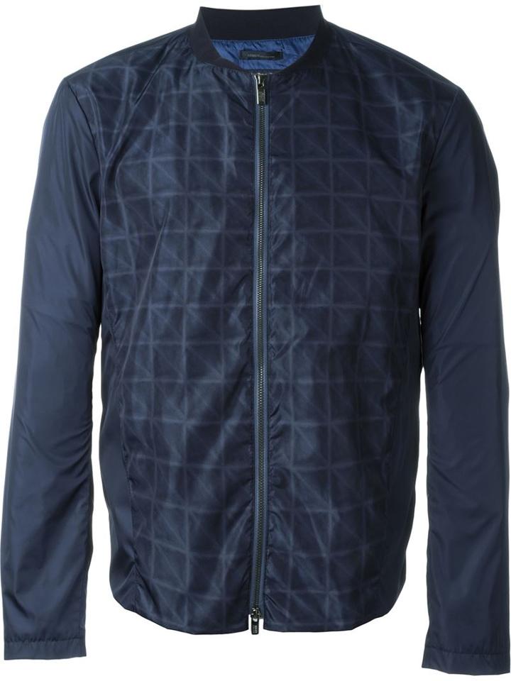 Armani Collezioni Tonal Print Bomber Jacket