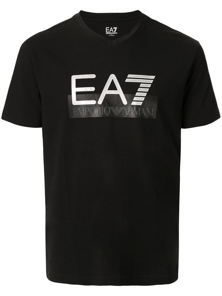 Ea7 Emporio Armani Tshirt V Neck Visibility - Black