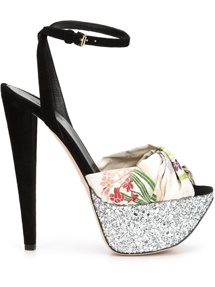 Giambattista Valli Platform Glitter Sandals