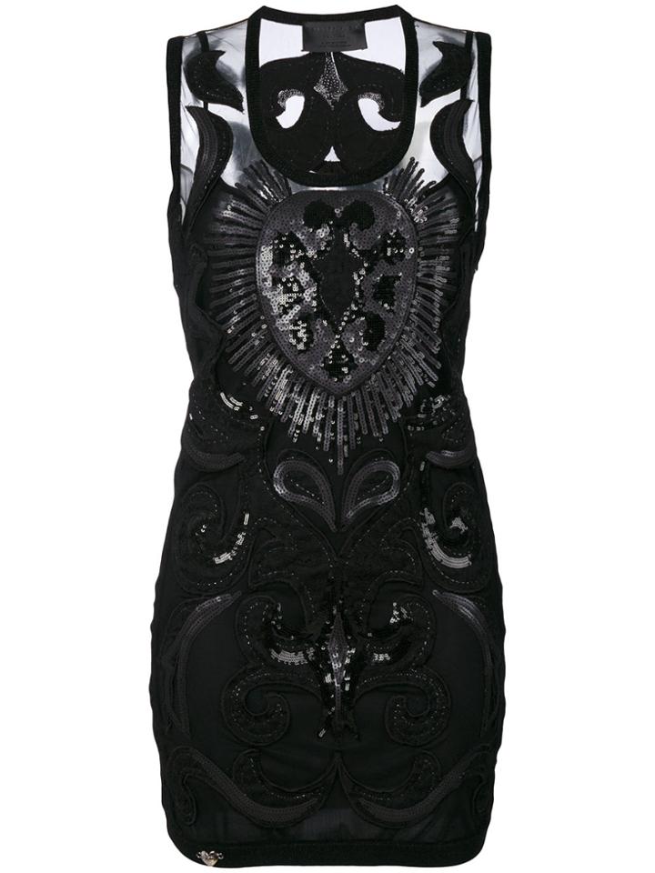 Philipp Plein Sequin Mini Dress - Black