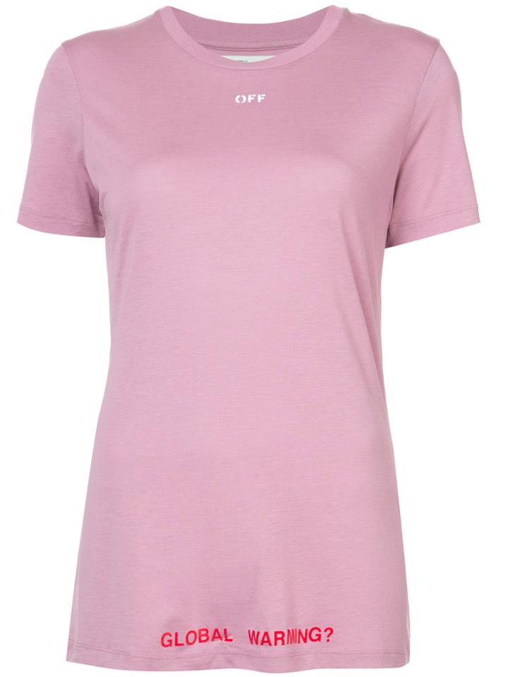 Off-white Slogan T-shirt - Pink & Purple