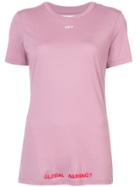 Off-white Slogan T-shirt - Pink & Purple