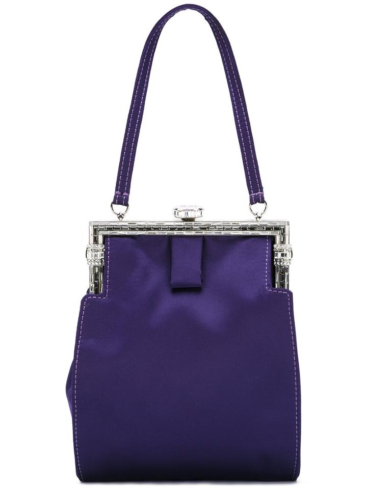 No21 Embellished Clasp Clutch, Women's, Pink/purple, Polyester