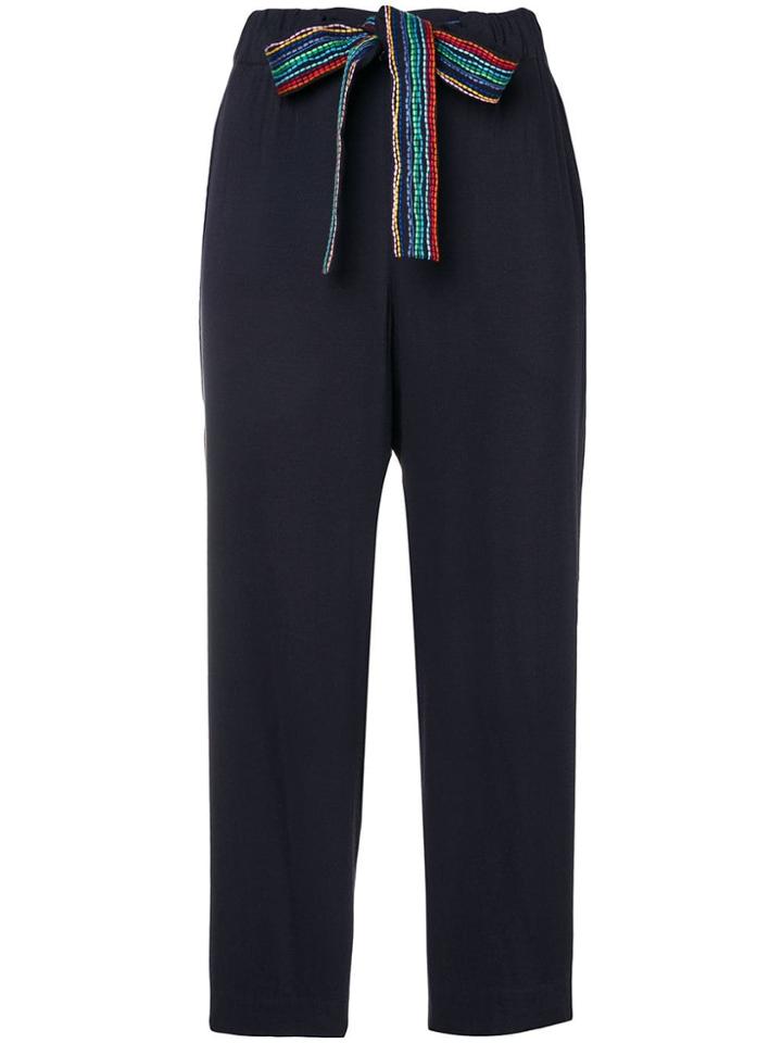 Chinti & Parker Knot Detail Cropped Trousers - Blue