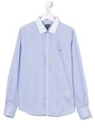 Armani Junior - Chest Pocket Striped Shirt - Kids - Cotton - 13 Yrs, Blue