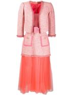 Elisabetta Franchi Asymmetric Tulle Skirt Dress - Pink