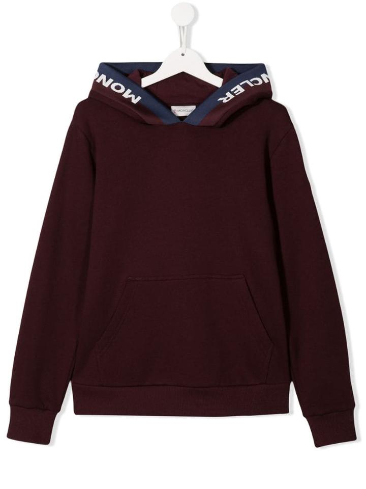 Moncler Kids Logo Patch Hoodie - Red