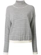 Mih Jeans High Neck Striped Jumper, Women's, Size: Xs, Nude/neutrals, Cashmere