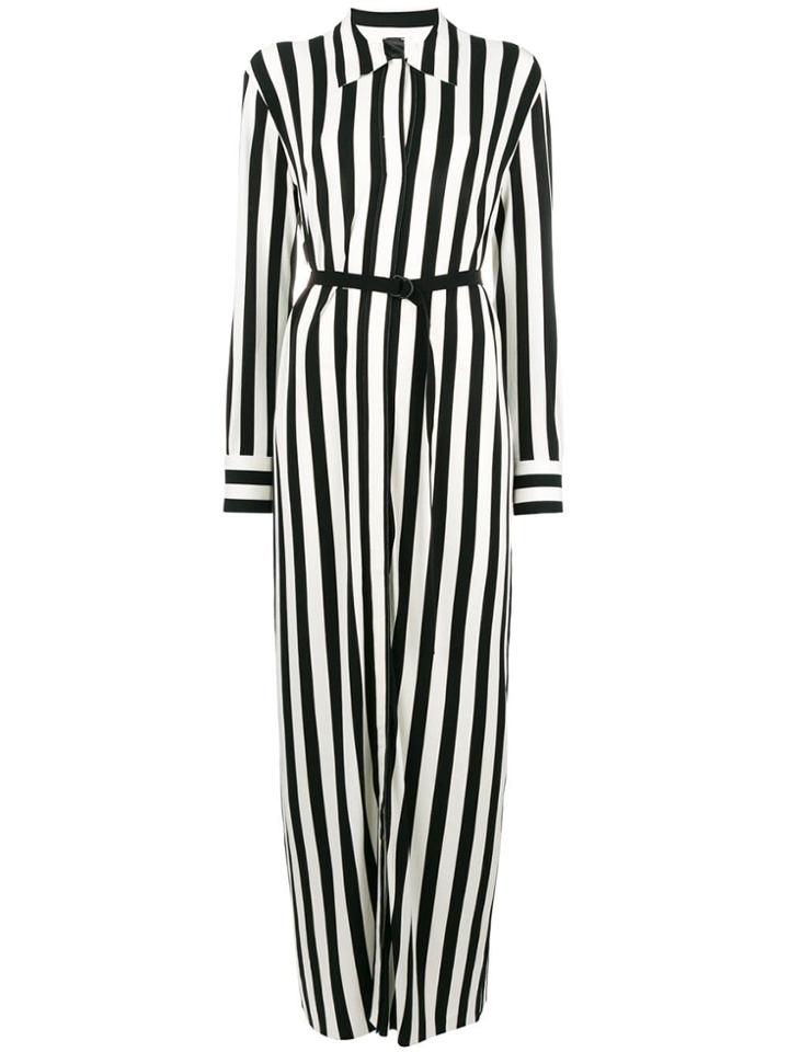 Norma Kamali Long Striped Dress - White