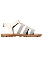 Brunello Cucinelli Gladiator Sandals, Women's, Size: 40, White, Calf Leather/brass/leather/rubber