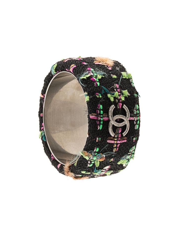 Chanel Pre-owned Tweed Bangle - Black