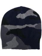 Valentino Camouflage Print Beanie - Blue