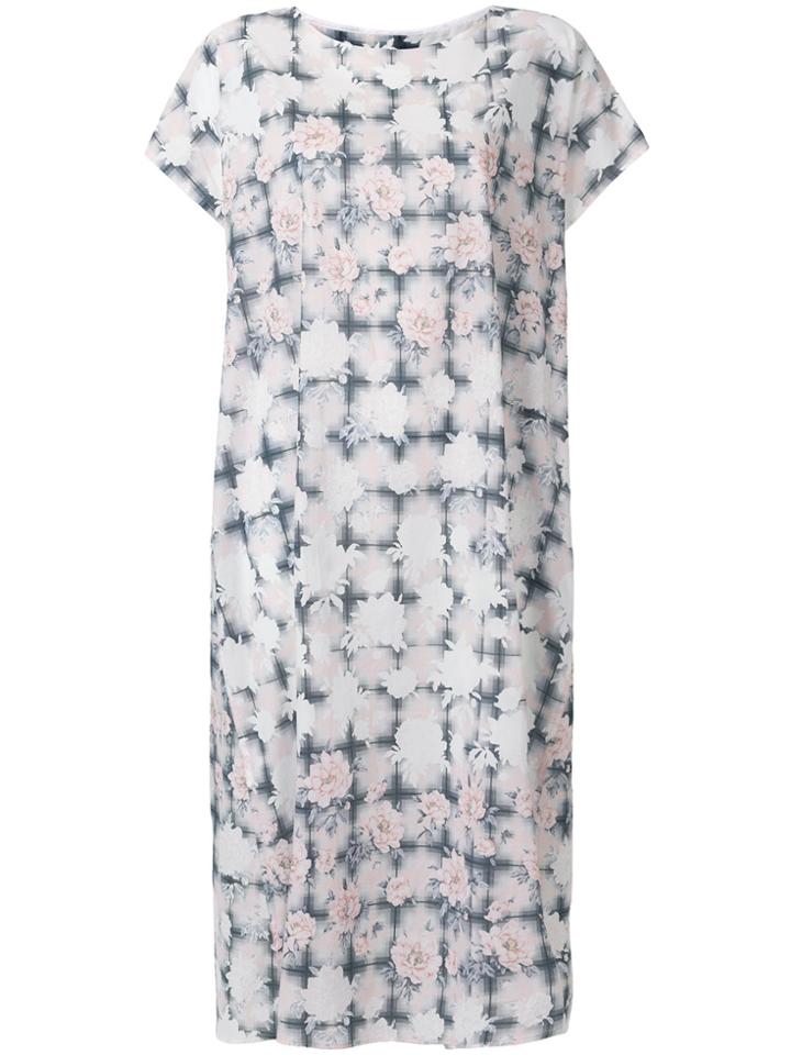 Mm6 Maison Margiela Floral Flared Midi Dress - Pink & Purple