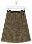 Gaelle Paris Kids Laminated Pleated Skirt - Gold